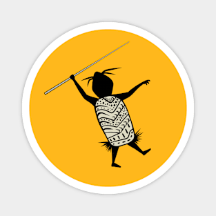 Javelin Throwing Cute Cave Person Magnet